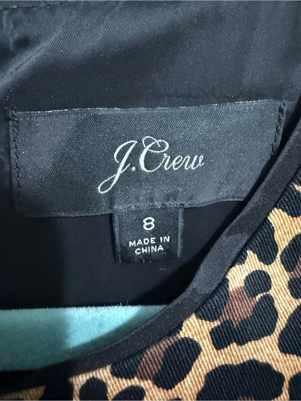 J.Crew Sleeveless Leopard Print Bi-Stretch Cotton Sheath Dress Size 8